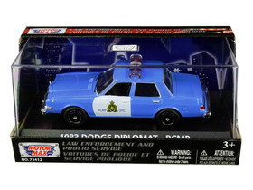 Motormax 73412-79472  1983 Dodge Diplomat "Royal Canadian Mounted Police" (RCMP) Light Blue and White 1/43 Diecast Model Car