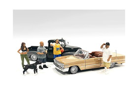 American Diorama 76273-76274-76275-76276  Lowriderz and a Dog 5 piece Figurine Set for 1/18 Scale Models
