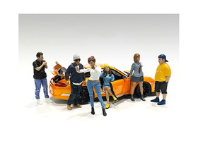 American Diorama 76377-76378-76379-76380-76381-76382  "Car Meet 1" 6 piece Figurine Set for 1/24 Scale Models