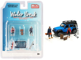 American Diorama 76462  "Winter Break" Diecast Set of 6 pieces (2 Figurines and 4 Accessories) for 1/64 Scale Models