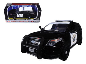 Motormax 76955  2015 Ford Interceptor Police Utility "California Highway Patrol" (CHP) Black and White 1/24 Diecast Model Car