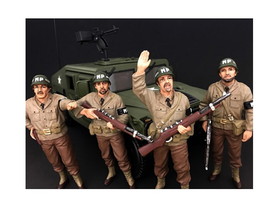 American Diorama 77414-77415-77416-77417  WWII Military Police 4 Piece Figure Set For 1:18 Scale Models
