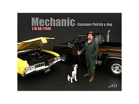 American Diorama 77448  Customer Patrick and a Dog Figurine / Figure For 1:18 Models