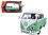 Motormax 79343GRNW  Volkswagen Type 2 (T1) Double Cab Pickup Truck White and Green 1/24 Diecast Model Car