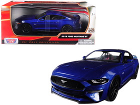 Motormax 2018 Ford Mustang GT 5.0 Blue with Black Wheels 1/24 Diecast Model Car