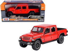 Motormax 2021 Jeep Gladiator Overland (Closed Top) Pickup Truck Red 1/24-1/27 Diecast Model Car