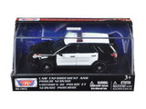 Motormax 2015 Ford Police Interceptor Utility Plain Black and White 1/43 Diecast Model Car