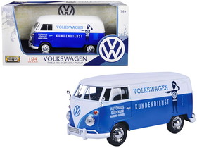 Motormax 79573  Volkswagen Type 2 (T1) Delivery Van Autohaus Sudekum "Kundendienst" Candy Blue and White 1/24 Diecast Model Car