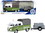 Motormax 79676  Volkswagen T1 Pickup with Canopy Green and White with Trailer "Road Service" 1/24 Diecast Model Car