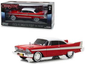 Greenlight 84082  1958 Plymouth Fury Red "Evil Version" (with Blacked Out Windows) "Christine" (1983) Movie 1/24 Diecast Model Car