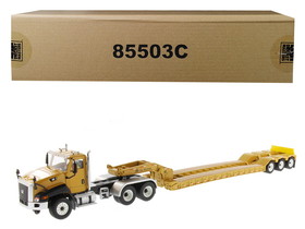 Diecast Masters 85503C  Cat Caterpillar CT660 Day Cab with XL 120 Low-Profile HDG Lowboy Trailer and Operator "Core Classics" Series 1/50 Diecast Model