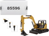 Diecast Masters 85596  CAT Caterpillar 308 CR Next Generation Mini Hydraulic Excavator with Work Tools and Operator 