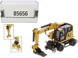Diecast Masters 85656  CAT Caterpillar M323F Railroad Wheeled Excavator with 3 Accessories (CAT Yellow Version) 