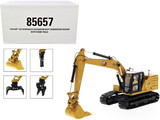 Diecast Masters 85657  Cat Caterpillar 323 Hydraulic Excavator Next Generation Design with Operator and 4 Work Tools 