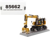Diecast Masters 85662  CAT Caterpillar M323F Railroad Wheeled Excavator with Operator and 3 Work Tools (CAT Yellow Version) 