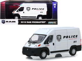 Greenlight 86168  2018 RAM ProMaster 2500 Cargo High Roof Van White "Police Transport Vehicle" 1/43 Diecast Model Car