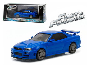 Greenlight 86219  Brian"'s 2002 Nissan Skyline GT-R Blue "Fast and Furious" Movie (2009) 1/43 Diecast Model Car