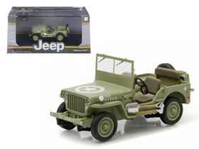 Greenlight 86307  1944 Jeep Willys C7 U.S. Army Green with Star on Hood 1/43 Diecast Model Car
