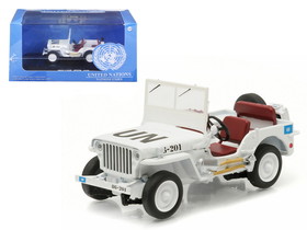 Greenlight 86308  1944 Jeep Willys UN United Nations White 1/43 Diecast Model Car