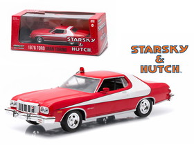 Greenlight 86442  1976 Ford Gran Torino Red with White Stripe "Starsky and Hutch" (1975-1979) TV Series 1/43 Diecast Model Car