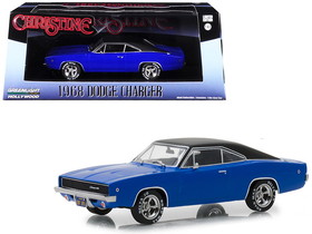 Greenlight 86531  1968 Dodge Charger (Dennis Guilder"'s) Blue with Black Top "Christine" (1983) Movie 1/43 Diecast Model Car