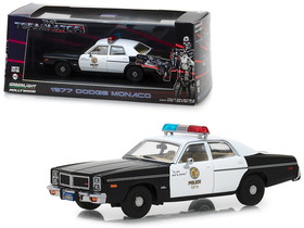 Greenlight 86534  1977 Dodge Monaco Metropolitan Police Black and White "The Terminator" (1984) Movie 1/43 Diecast Model Car