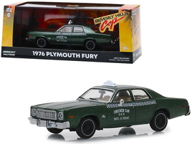 Greenlight 86566  1976 Plymouth Fury Taxi "Checker Cab 069 WO. 3-7000" Metallic Green "Beverly Hills Cop" (1984) Movie 1/43 Diecast Model Car