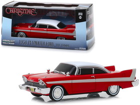 Greenlight 86575  1958 Plymouth Fury Red (Evil Version with Blacked Out Windows) "Christine" (1983) Movie 1/43 Diecast Model Car