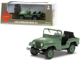 Greenlight 86590  1952 Willys M38 A1 Army Green "MASH" (1972-1983) TV Series 1/43 Diecast Model Car