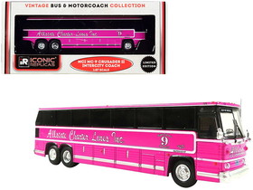 Iconic Replicas 87-0272  1980 MCI MC-9 Crusader II Intercity Coach Bus Pink "Allstate Charter Lines Inc." "Vintage Bus & Motorcoach Collection" 1/87 (HO) Diecast Model