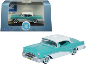 Oxford Diecast 87BC55001  1955 Buick Century Turquoise and Polo White 1/87 (HO) Scale Diecast Model Car