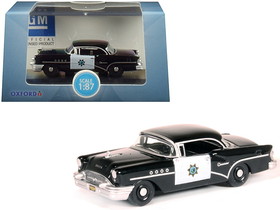 Oxford Diecast 87BC55003  1955 Buick Century "California Highway Patrol" (CHP) Black 1/87 (HO) Scale Diecast Model Car