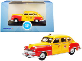 Oxford Diecast 87DS46002  1946-1948 DeSoto Suburban Yellow and Red "San Francisco Taxi" "The Godfather" Movie 1/87 (HO) Scale Diecast Model Car