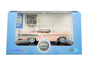 Oxford Diecast 87ED58003  1958 Edsel Citation Chalk Pink with Frost White Top 1/87 (HO) Scale Diecast Model Car
