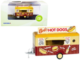 Oxford Diecast 87TR001  "Bob"'s Hot Dogs" Mobile Food Trailer 1/87 (HO) Scale Diecast Model