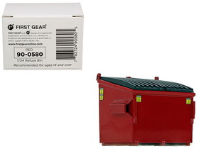 First Gear 90-0580  Refuse Trash Bin Red 1/34 Diecast Model