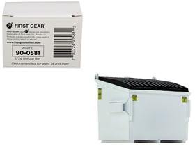 First Gear 90-0581  Refuse Trash Bin White 1/34 Diecast Model