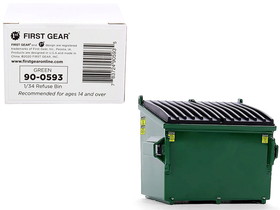 First Gear 90-0593  Refuse Trash Bin Green 1/34 Diecast Model