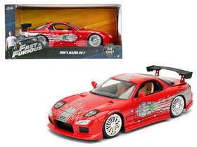 Jada 98338  Dom"'s Mazda RX-7 Red "Fast and Furious" Movie 1/24 Diecast Model Car