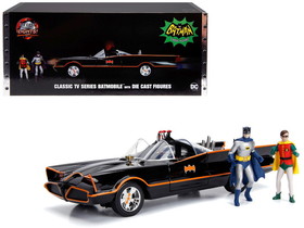 Jada 98625  Classic TV Series Batmobile with Working Lights, and Diecast Batman and Robin Figures "80 Years of Batman" 1/18 Diecast Model Car