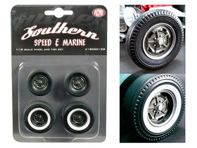 Acme A1805012W  1932 Ford 5 Five Window Southern Speed and Marine KIdney Bean Hot Rod Wheels and Tires Set of 4 1/18