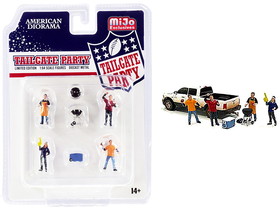 American Diorama AD76470  "Tailgate Party" Diecast Set of 6 pieces (4 Figurines and 2 Accessories) for 1/64 Scale Models
