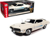 Autoworld AMM1256  1971 Ford Torino GT Wimbledon White with Blue Laser Stripes 