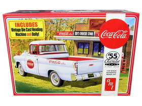 AMT AMT1094  Skill 3 Model Kit 1955 Chevrolet Cameo Pickup Truck "Coca-Cola" with Vintage Vending Machine and Dolly 1/25 Scale Model