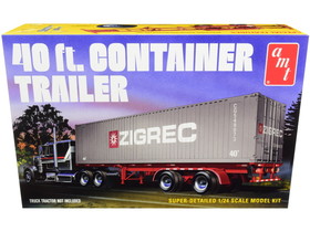 AMT AMT1196  Skill 3 Model Kit 40"' Container Trailer 1/24 Scale Model