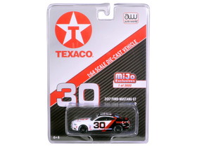 Autoworld CP7438  2017 Ford Mustang GT Texaco Racing #30 Black and White Limited Edition to 3600pcs 1/64 Diecast Model Car