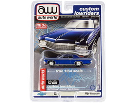 Autoworld CP7666  1970 Chevrolet Impala Sport Coupe Blue Metallic "Custom Lowriders" Limited Edition to 4800 pieces Worldwide 1/64 Diecast Model Car