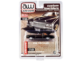 Autoworld CP7719  1975 Cadillac Eldorado Black with Brown (Partial) Vinyl Top "Custom Lowriders" Limited Edition to 4800 pieces Worldwide 1/64 Diecast Model Car