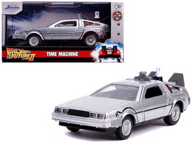 Jada JA30541  DeLorean DMC (Time Machine) Silver "Back to the Future Part II" (1989) Movie "Hollywood Rides" Series 1/32 Diecast Model Car