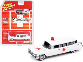 Johnny Lightning JLCP7350  1959 Cadillac Ambulance White "Special Edition" Limited Edition to 3600 pieces Worldwide 1/64 Diecast Model Car
